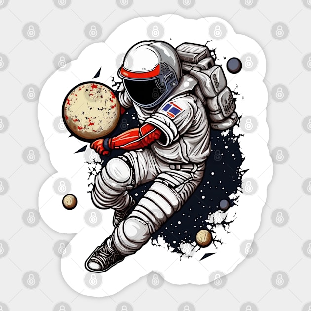 Baseball Astronaut #5 Sticker by Chromatic Fusion Studio